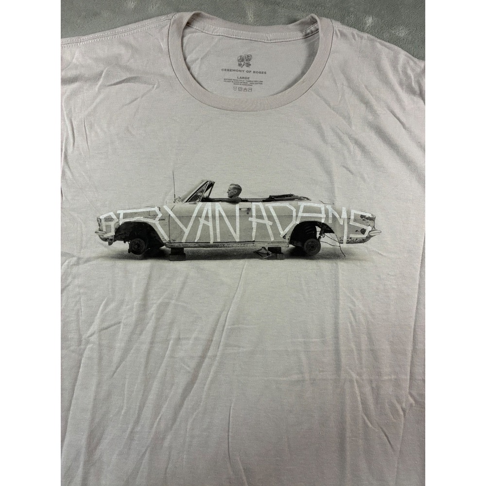 Bryan Adams So Happy It Hurts 2023 Tour T-Shirt Ceremony of Roses Grey Large - Picture 3 of 6